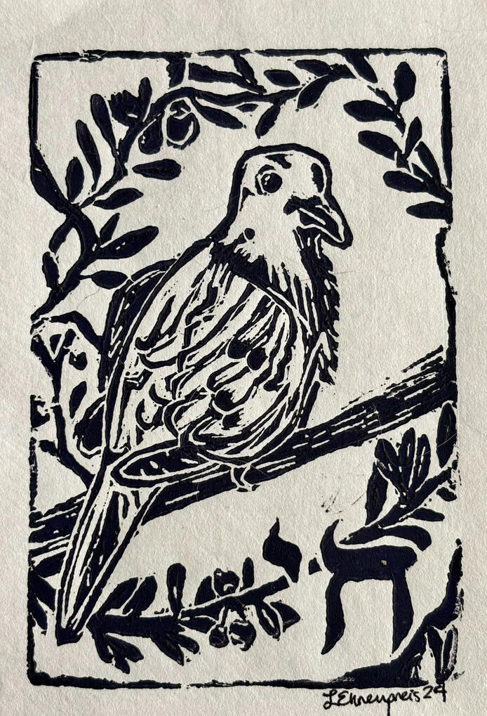 Mourning Dove - Linocut print by Elizabeth Ehrenpreis Mourning Dove - Linocut print by Elizabeth Ehrenpreis