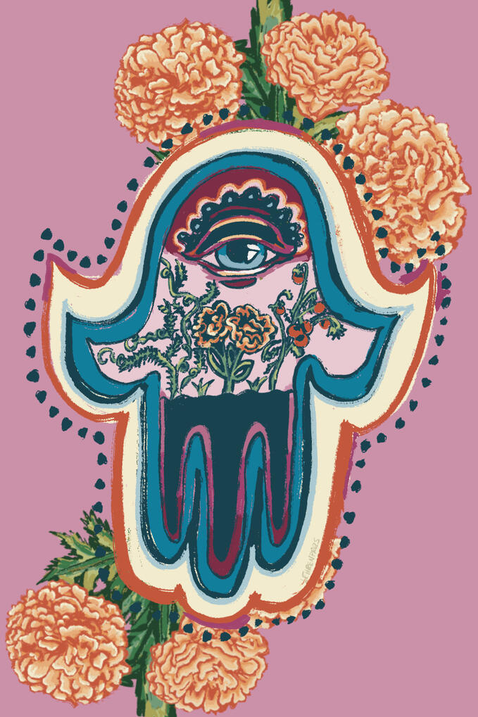 kein ayin hara - procreate illustration by Elizabeth Ehrenpreis