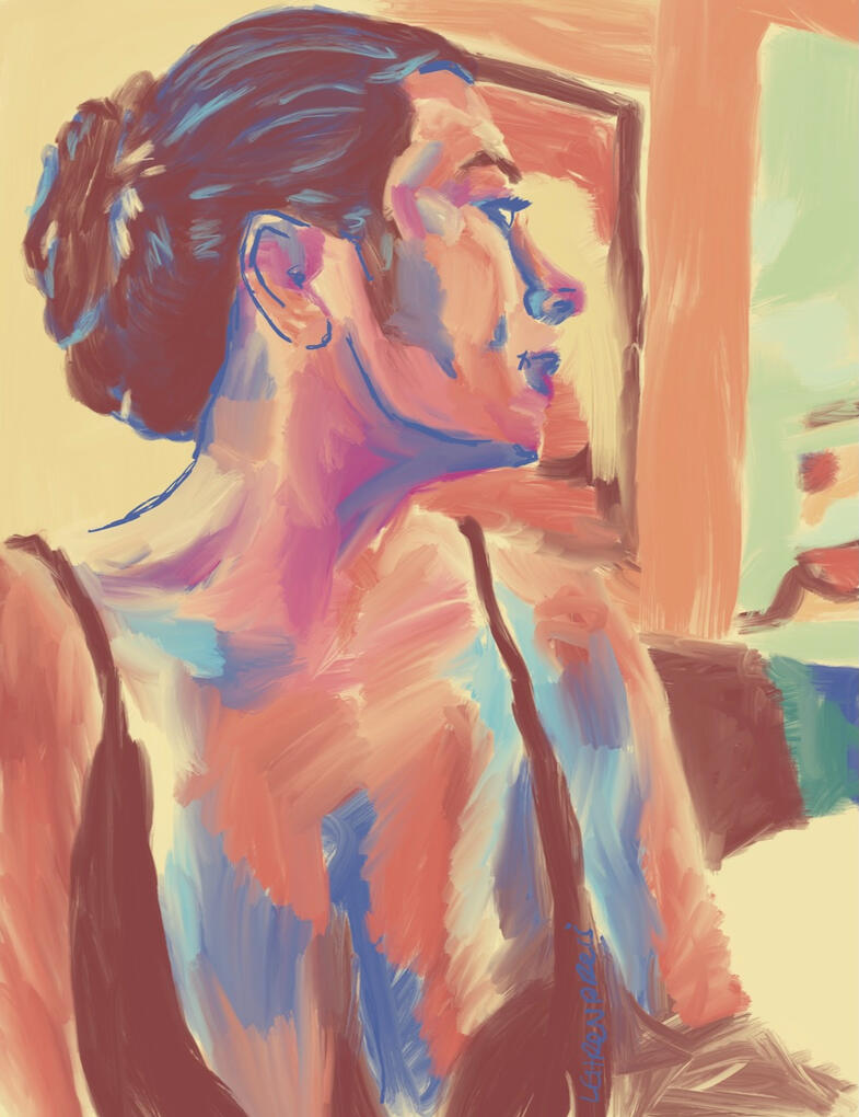 She Waits - Digital Illustration by Elizabeth Ehrenpreis